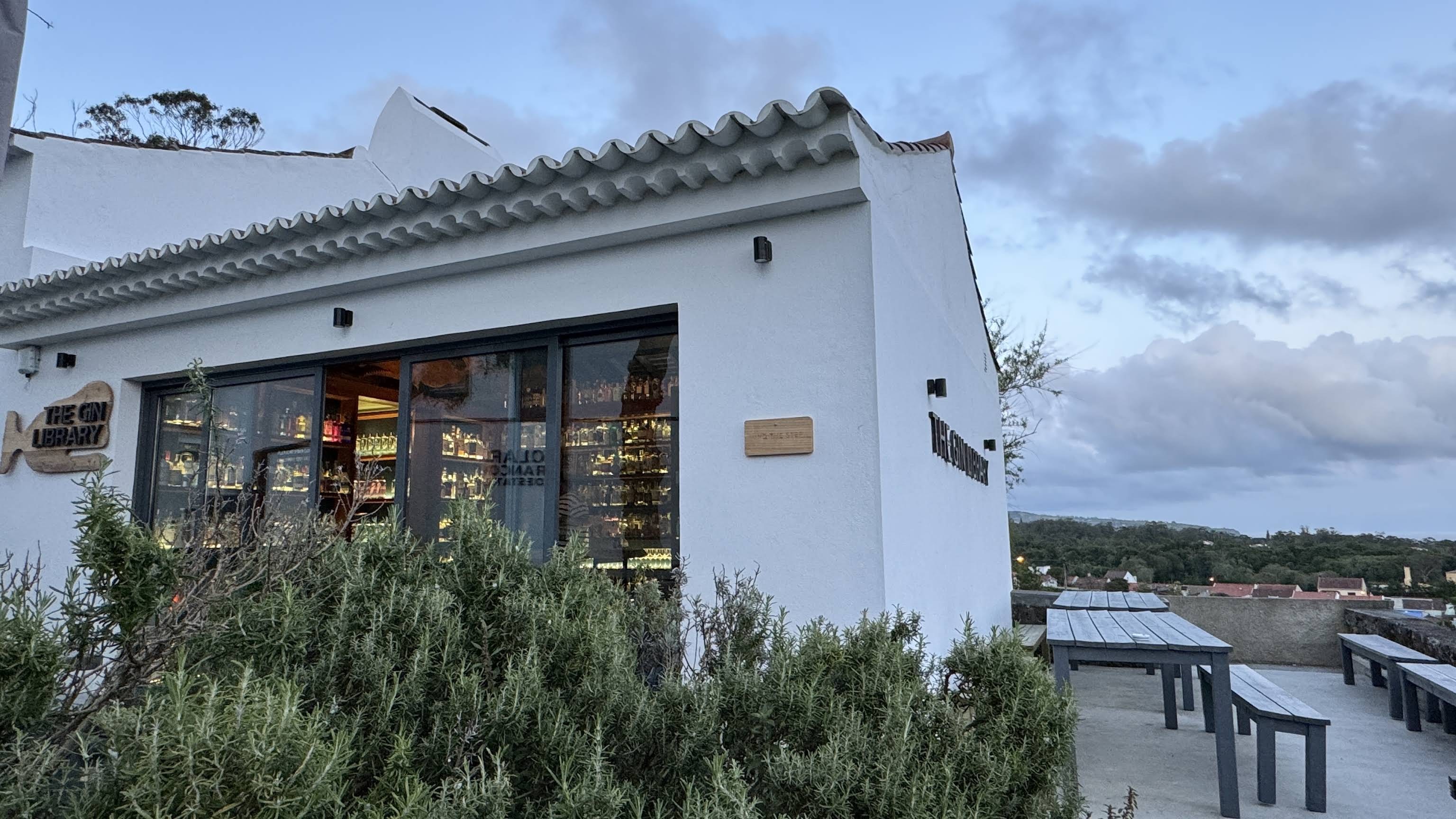 The Gin Library building at Solar Branco at dusk