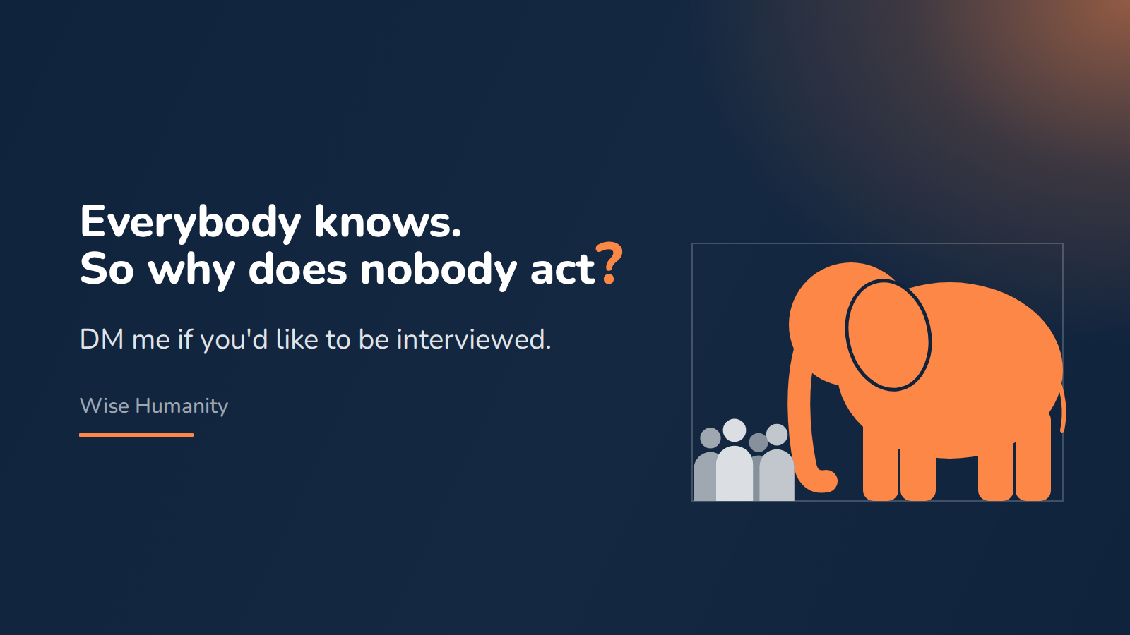 Everybody knows. So why does nobody act?