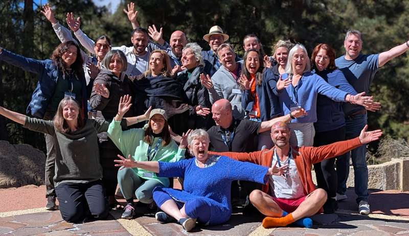 Retreat participants together during a Wise Humanity workshop